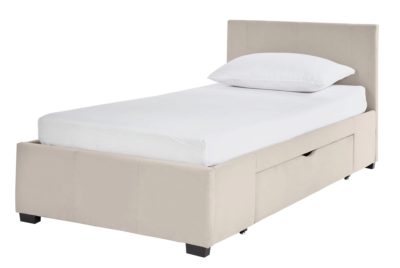 Hygena Lavendon Single 2 Drawer Bed Frame - Latte